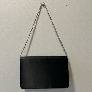 Elegant Black Clutch with Silver chain